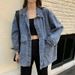 K Women's New Loose Cowboy Jacket; Versatile Student Original Vintage Long-sleeved Top_ecoleips.com