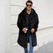 Men’s Premium Faux Fur Hooded Coat – Winter & Autumn Long Coat With Stand Collar (Black/Yellow/Snow Fox, Sizes S-XXXL)_ecoleips.com