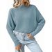 Women's Batwing Sleeve Knit Sweater - Semi-High Neck Long Sleeve Pullover, Soft Stretch Comfy Loose Fit, Casual Tunic Top (Multiple Colors)_ecoleips.com