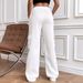 Women's Fashion Wide Leg Sweatpants Autumn/Winter Solid Color Side Pocket Versatile Straight Trousers_ecoleips.com