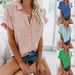 Exclusive Cross-border Supply For 2019 Summer Clothing, Best-selling Short-sleeve Women's Collared Button-up_ecoleips.com