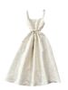 New Exquisite Dress Female Palace Style French Retro Jacquard Big Swing Skirt Lady Temperament Waist Vest Dress_ecoleips.com