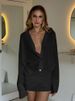 2026 Spring New Women's Fashion Sexy Turn-Down Collar Slim Fit Bodycon Tie Shirt Elegant Dress Short Skirt For Women_ecoleips.com