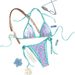 Women's Checkered Print Halter Bikini Set Quick-Dry Polyester Swimwear With Adjustable Straps For Beach Pool S-L Size_ecoleips.com