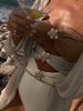 Women's Clothing New Hollow One Piece Bikini Swimsuit Color Matching Tube Top Metal Flower Swimsuit Bikini_ecoleips.com
