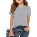Women's Clothing Children's Long Sleeve Ribbed T-Shirt For Girls Elastic Round Neck Slim Fit Casual Basic Style_ecoleips.com