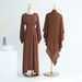 Muslim Dress Women Loriya Modest Blouson Sleeve Dress – Elegant Dubai-Inspired Muslim Set With Flowing Silhouette_ecoleips.com