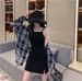 2024 Summer New Thin Sunscreen Shirt For Women, French Style Mid-Length Loose Plaid Blouse_ecoleips.com
