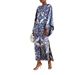 Women's Clothing Fashion Blue And White Porcelain Print One Line Loose Dress_ecoleips.com