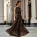 Elegant Leopard Print Sleeveless Maxi Dress For Women, Flowy A-Line Silhouette With Waist Definition For Chic Casual & Office Wear_ecoleips.com