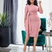 C8516 New Fashion Women's With Pleats Straps, Solid Color, Bodycon, Professional OL Style, Plus Size, European And_ecoleips.com