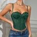 Black Lace Corset Top – Adjustable Bustier With Sheer Mesh Panels (Sexy Bodycon, Strappy Bralette For Layering Or Standalone Wear)_ecoleips.com