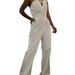 New Chinese Style Jumpsuit Dress Slant Placket High Waisted Elegant Commuter Long Jumpsuit Dress For Women Daily Office Wear_ecoleips.com