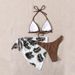 Women’s Clothing New Halter Neck Tie Mesh Skirt Swimsuit Women Three piece Beach Bikini Swimsuit_ecoleips.com