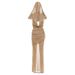Autumn/Winter Women's Slim Fit Hooded Dress Sexy Backless Deep V Neck Sleeveless Fashionable European And American Style_ecoleips.com