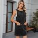 Women's Washed Backless Casual Vest Dress with Suspender Skirt European American Style Summer Spring/Autumn Clothing_ecoleips.com