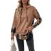 Women's Retro Plaid Hooded Sweatshirt – British Velvet Fake Two-Piece Long Sleeve Top (Coffee Brown/Dark Gray/Apricot, Sizes S-XL)_ecoleips.com