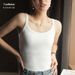 Women's Camisole With Built-in Bra And Chest Pads, Summer Pure Cotton, Slim Fit, Casual Sleeveless Top For Outerwear_ecoleips.com