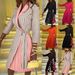 Women's V Neck Belted mid Sleeve Pleated Dress Fashionable Waist Cinching Casual Thin Dress for Spring/Summer Ages 16-45_ecoleips.com