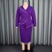 Plus Size V-Neck Long Sleeve Dress – Elegant Rhinestone & Ruffle Evening Gown For Women (0XL-4XL, Purple/Red/Blue)_ecoleips.com