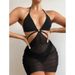 Women's Clothing Solid Color Multi Color Fashion Bikini Bikini Mesh Long Skirt Three Piece Female Swimsuit_ecoleips.com