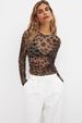 Aria Basics Aria Basics S32279 European And American Cross-Border New Product Women's Sexy Leopard Print Mesh Printed Tight-Fitting_ecoleips.com