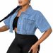 Women's Clothing Denim Jacket Summer Thin Style Designer Loose Short Shirt_ecoleips.com