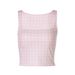 Women's Clothing 2025 Summer New Fashion Square Neck Plaid Print Slim Fit Cropped Tank Top Wholesale For_ecoleips.com