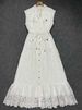 Women's Elegant Sleeveless Long Dress Lace Trimmed Slimming Waist Floral Print Vacation Style Autumn Clothing for Women_ecoleips.com