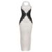 Women's Elegant Sexy Lace Patchwork Hollow Color Block Slim Halter Neck Dress European American Style Autumn Winter New Clothing_ecoleips.com