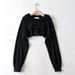 Cropped Hooded Sweatshirt – Women's Oversized Streetwear Top, Asymmetrical Hem & Long Sleeve (M-XL)_ecoleips.com