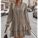 2025 Wish European And American Foreign Trade New Product Bohemian Popular Printed V-neck Tie Long-sleeve Dress_ecoleips.com