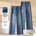 Petite W's Wide-leg Jeans 2026 Spring New High-waisted Slimming American-style Loose Narrow Straight-leg Pants For_ecoleips.com