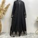 Hot Selling Open Abaya Women Clothes Lace With Pearls Design Muslim Fashion Kimono Long Kaftan Islamic Dubai Dresses For Women_ecoleips.com
