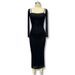 New Sleeved Mesh Fashion Long V-Neck Low Cut Split Hip Bag Skirt Wind Dress_ecoleips.com