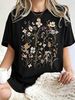 Beautiful Flower Clusters Printing Woman T-Shirt Summer Oversized Short Sleeve O-Neck Cotton T Shirts Y2K Women Sports Tops_ecoleips.com