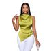Women's Clothing Women's Summer Asymmetrical Satin Shirt Unique Design Blouse Fashion Top For Formal & Casual For Women_ecoleips.com