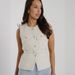 Women's Casual Versatile Vest Spring Fashion Style With Metal Buckle Belt Punk Texture Top_ecoleips.com