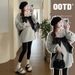 Autumn New Korean Fashion Loose Bowknot Air Cotton Maternity Dress_ecoleips.com
