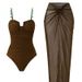 Elegant One Piece Swimsuit Long Dress Slimming Stylish Beachwear for Women_ecoleips.com