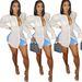 Fashionable Sexy Solid Color Long Sleeved V Neck Shirt Single Breasted Base Layer White Irregular Hem V Sleeve Blouse_ecoleips.com