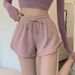 K Sports Shorts, Women's Casual Versatile Home A-line Pants, Worn With Drawstring, New High Waisted Slimming Shorts_ecoleips.com