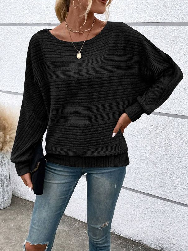 Autumn/Winter Casual Solid Color Long-Sleeve Round-Collared Patchwork Hoodie-Women's Versatile T-Shirt For Casual Wear_ecoleips.com