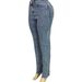 Women's Clothing Slim Fit Rhinestone Studded Pocket Ripped Frayed Hem Jeans_ecoleips.com