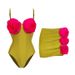 Women's Sexy One-Piece Swimsuit - Floral Print & Contrast Color Design - Swimwear Set_ecoleips.com