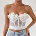 Women's Clothing Tops Princess Style Trendy Short Navel Baring Buttoned Tube Top Vest_ecoleips.com