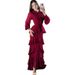 Women's Elegant Long Dress European American Style Summer Noble Waist Cinching Soft Fashion_ecoleips.com