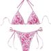 Women's Clothing Printed Triangle Cup Pendant Sexy Bikini Swimsuit_ecoleips.com
