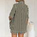 Voya Women's European American Vacation Striped Shirt And Shorts Two-Piece Set Women's Clothing Casual Suit_ecoleips.com