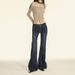 American Retro Spicy Girl Jeans Women's New Low Waist Elastic Versatile Double Button Elastic Micro Bell Bottom Pants_ecoleips.com